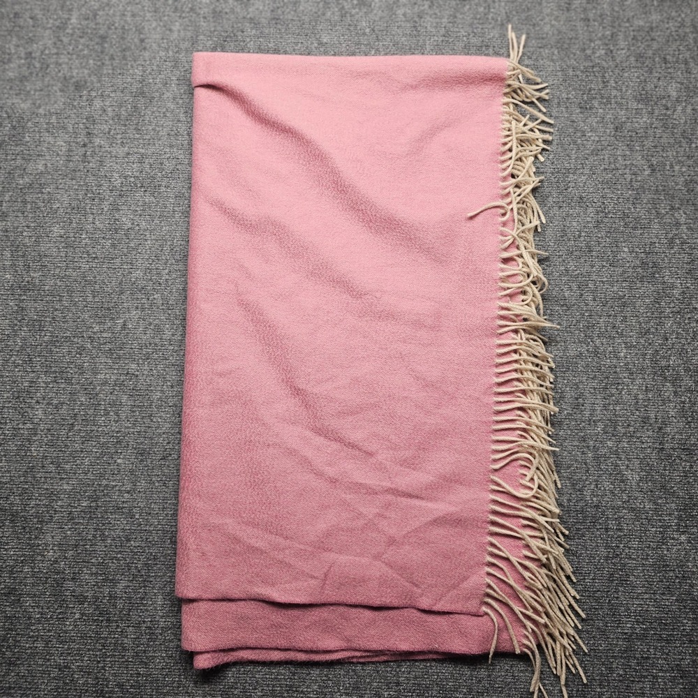 Pure Cashmere Cecchi e Cecchi Pink Scarf Made in Italy Fringe Wrap